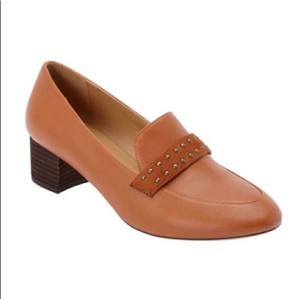 NIB Comfortview Dallas Heeled Loafers in Antique Copper 8.5WW